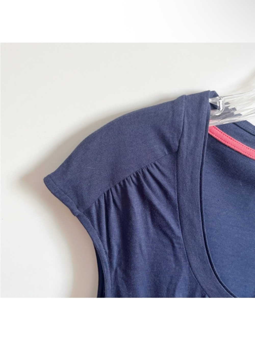 Boden Margot Dress navy blue jersey pockets scoop neck cotton ruched - Picture 3 of 10